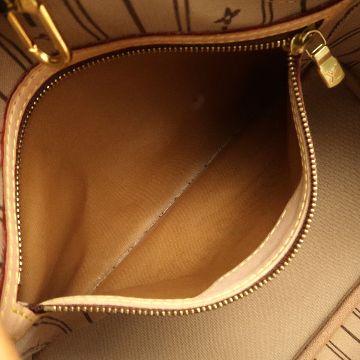 Louis Vuitton Monogram Neverfull PM Tote Bag Brown Leather M40155 Preowned Auth19