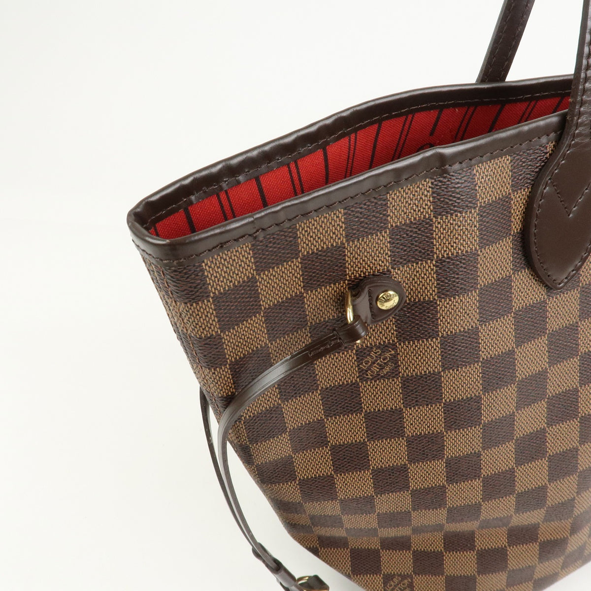 Louis Vuitton Neverfull MM Damier Ebene Tote Shoulder Bag Brown Preowned Auth13