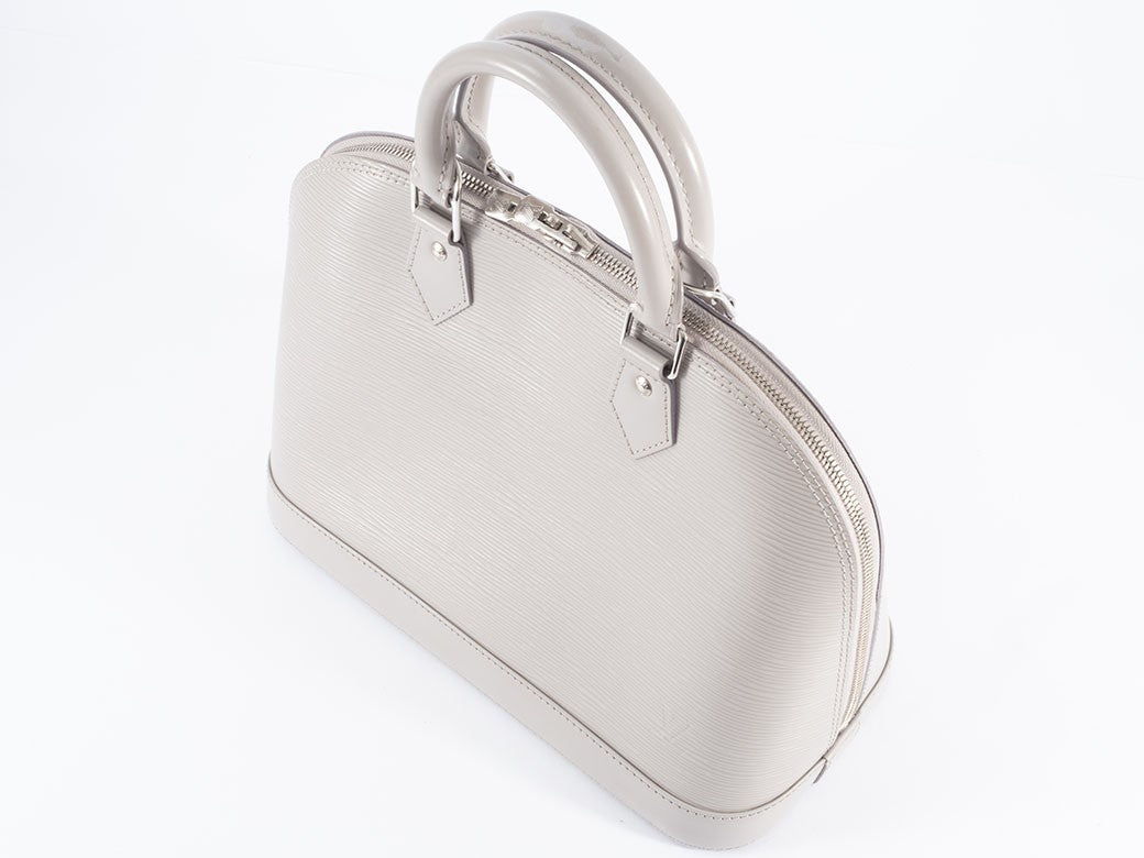 LOUIS VUITTON Alma PM Epi Leather Handbag Gres Gray OffWhite Preowned Auth22