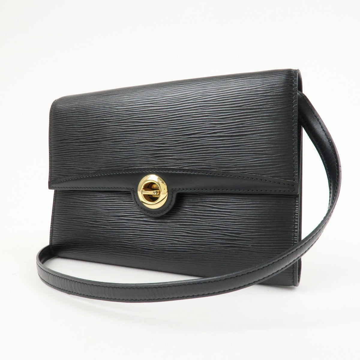LOUIS VUITTON Arche Epi Leather Noir Black Small Convertible Bag Preowned Auth2