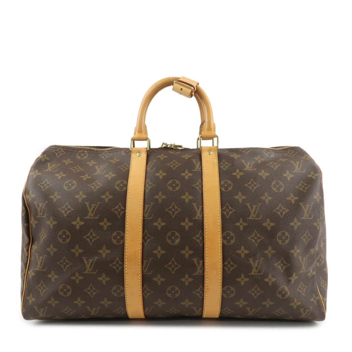 Louis Vuitton Monogram Keep All 45 Boston Bag Brown M41428 Authentic Used F/S0