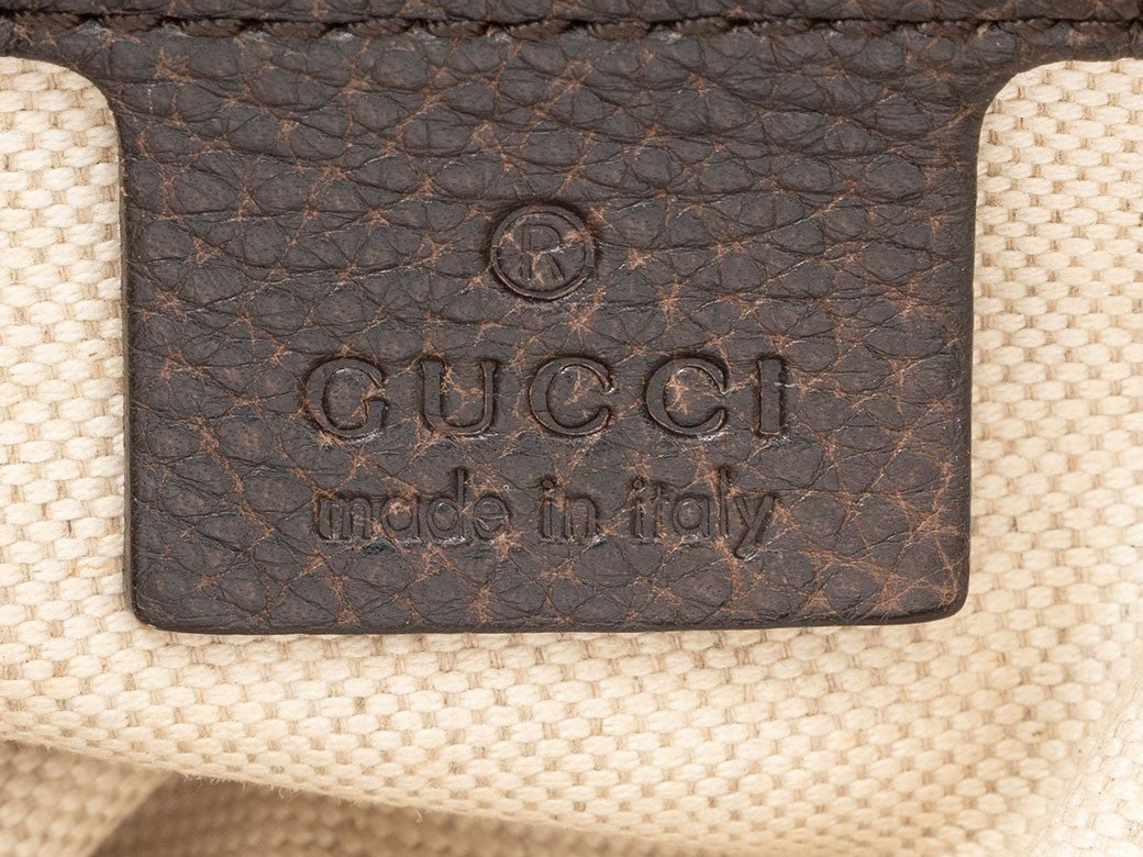 GUCCI Diamante Canvas Leather Tote Handbag Beige Brown Womens Preowned Auth10