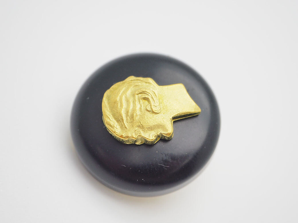CHANEL Vintage Coco Chanel Earrings Black x Gold Ladies 95P Cameostyle7