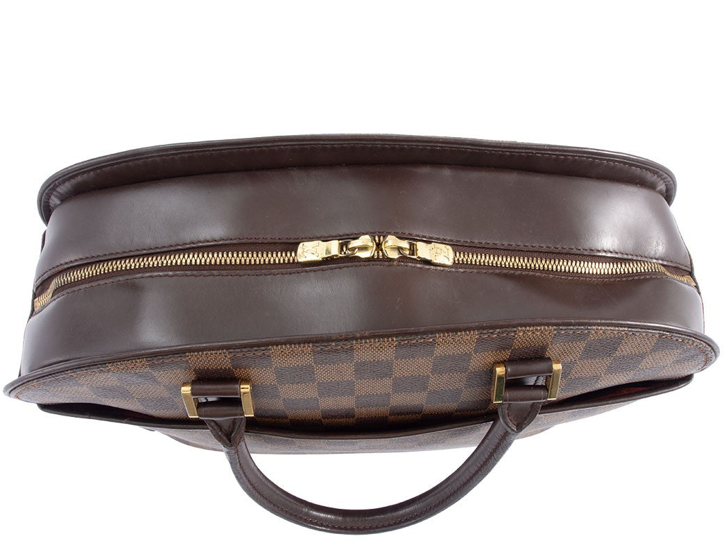Louis Vuitton Saria Horizontal Damier Ebene Handbag Brown N51282 Preowned Auth3