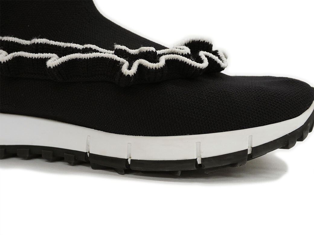 JIMMY CHOO Sneaker Boots Knit Boots Black Women's Socks Boots 38 EUGENE6