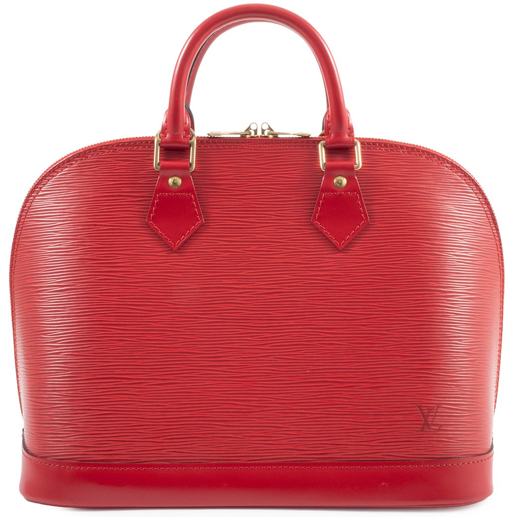 LOUIS VUITTON Alma PM Epi Leather Handbag Red Tote Bag Womens M52147 Preowned0