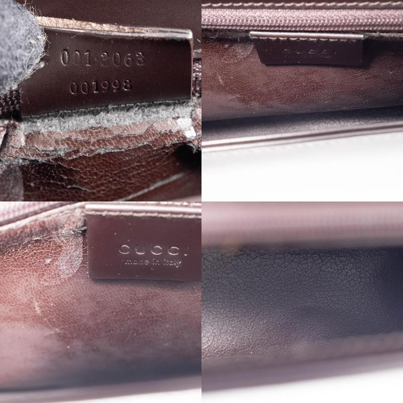 GUCCI Old Gucci Underarm Shoulder Bag Dark Brown Leather Vintage Preowned Auth22